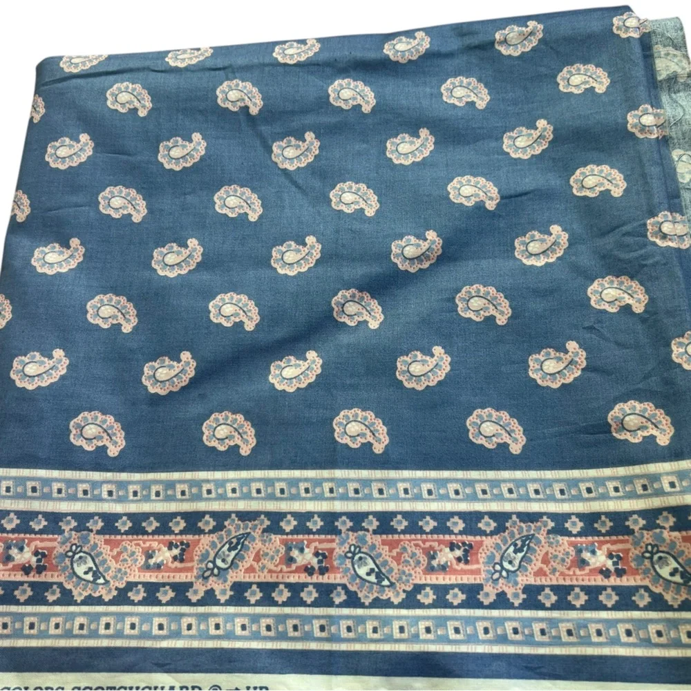 Cohama Riverdale Fabric Richard Felber Design Scotch Guard Blue Paisley 106 X 54